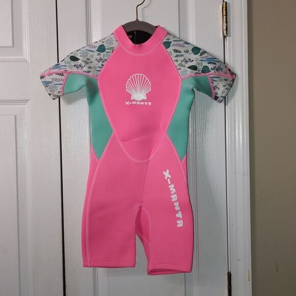 X-MANTA Girls Short Wetsuit One Piece Shorty Diving Swimsuit Sz L (4)
